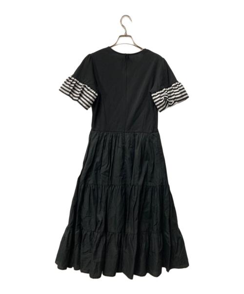BORDERS at BALCONY（ボーダーズアットバルコニー）BORDERS AT BALCONY (ボーダーズアットバルコニー) TIERED TEE DRESS/ティアードTeeドレス ブラック サイズ:36の古着・服飾アイテム