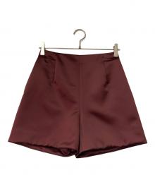 BORDERS at BALCONY（ボーダーズアットバルコニー）の古着「サテンショートパンツ BD2221-3L-24」｜ボルドー