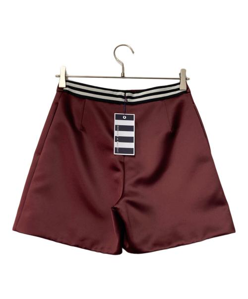 BORDERS at BALCONY（ボーダーズアットバルコニー）BORDERS at BALCONY (ボーダーズアットバルコニー) サテンショートパンツ BD2221-3L-24 ボルドー サイズ:38の古着・服飾アイテム