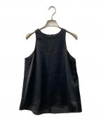 EVERYDAY I LIKE.エヴリデイ アイ ライク）の古着「Minimal Satin ノースリーブブラウス 23-051-500-8030-1-0」｜ブラック