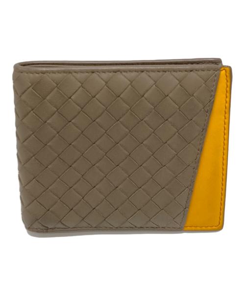 BOTTEGA VENETA（ボッテガベネタ）BOTTEGA VENETA (ボッテガベネタ) 2つ折り財布 ブラウン×イエローの古着・服飾アイテム