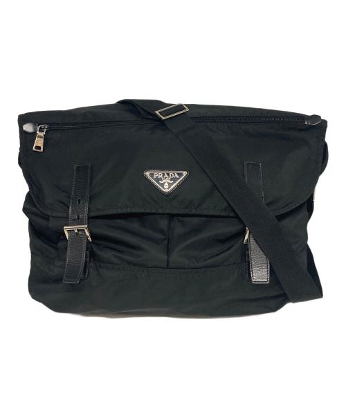PRADA（プラダ）PRADA (プラダ) ナイロンメッセンジャーバック ブラックの古着・服飾アイテム