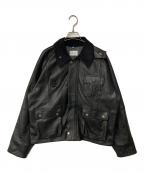 yousedユーズド）の古着「LEATHER FISHING JACKET/レザー フィッシング ジャケット」｜ブラック