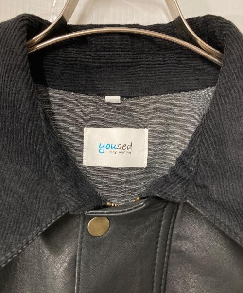 yoused（ユーズド）yoused (ユーズド) LEATHER FISHING JACKET/レザー フィッシング ジャケット ブラック サイズ:2の古着・服飾アイテム