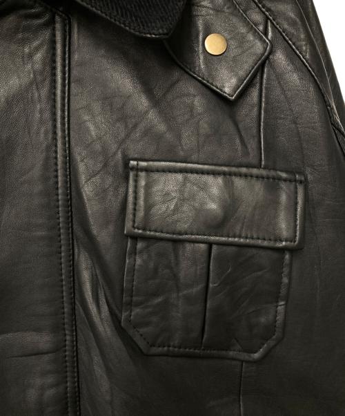 yoused（ユーズド）yoused (ユーズド) LEATHER FISHING JACKET/レザー フィッシング ジャケット ブラック サイズ:2の古着・服飾アイテム