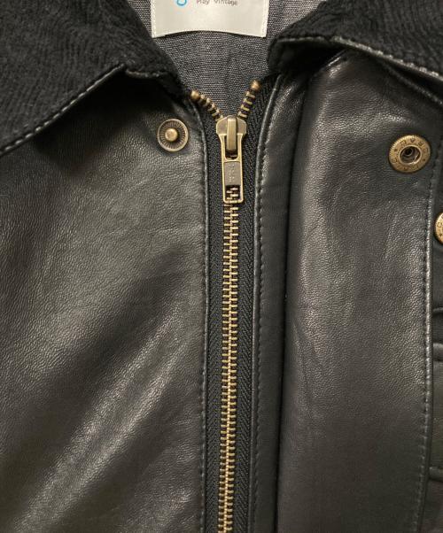 yoused（ユーズド）yoused (ユーズド) LEATHER FISHING JACKET/レザー フィッシング ジャケット ブラック サイズ:2の古着・服飾アイテム