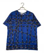 HERMESエルメス）の古着「ボルディック柄 Tシャツ」｜ブルー×ブラック