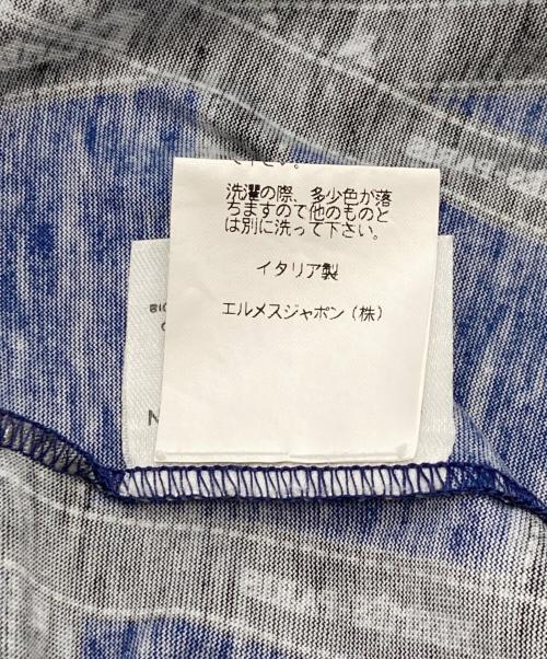 HERMES（エルメス）HERMES (エルメス) ボルディック柄 Tシャツ ブルー×ブラック サイズ:Ｌの古着・服飾アイテム