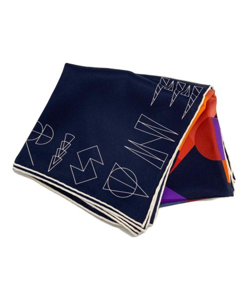 HERMES（エルメス）HERMES (エルメス) カレ65 ネイビー×オレンジの古着・服飾アイテム