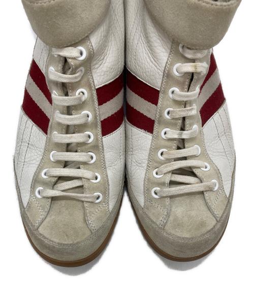 BALLY（バリー）BALLY (バリー) ハイカットスニーカー ホワイト×レッド サイズ:EU8E US9の古着・服飾アイテム