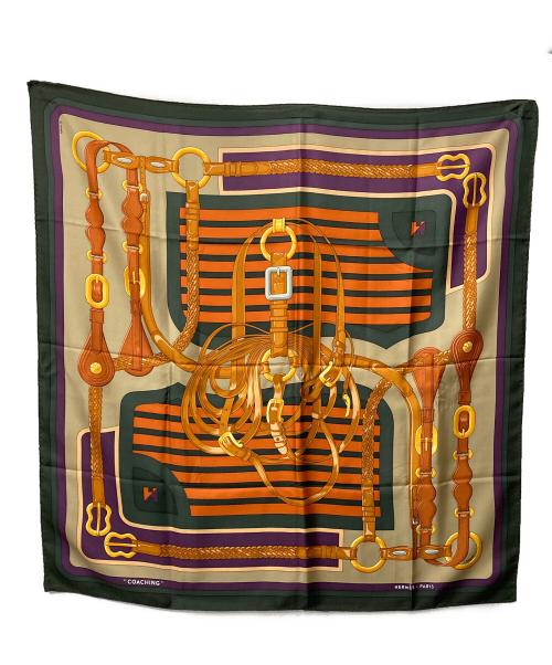 HERMES（エルメス）HERMES (エルメス) カレ90 グリーン×パープルの古着・服飾アイテム