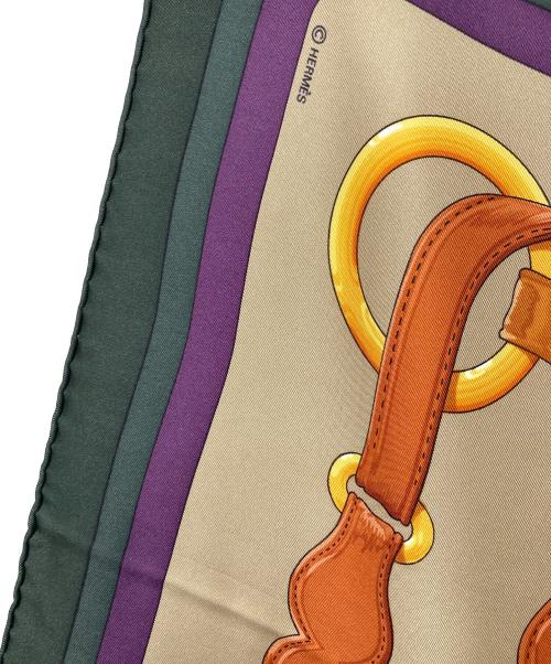 HERMES（エルメス）HERMES (エルメス) カレ90 グリーン×パープルの古着・服飾アイテム
