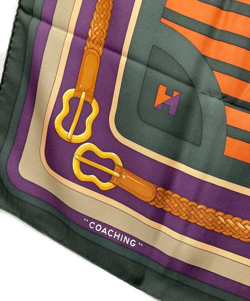 HERMES（エルメス）HERMES (エルメス) カレ90 グリーン×パープルの古着・服飾アイテム