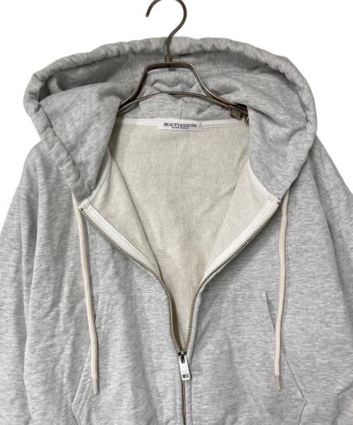 BEAUTY&YOUTH（ビューティーアンドユース）BEAUTY&YOUTH (ビューティーアンドユース) コットン ショートフロントジップパーカ グレー サイズ:FREEの古着・服飾アイテム