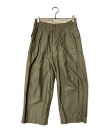 HAVERSACK（ハバーサック）の古着「Back satin Fatigue Pants バックサテンファティーグパンツ 862228」｜カーキ