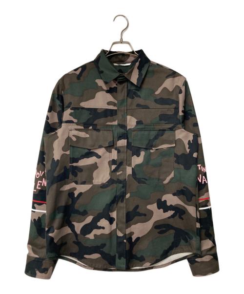 VALENTINO（ヴァレンティノ）VALENTINO (ヴァレンティノ) カモ柄プリントシャツジャケット 0000046624 01 オリーブ サイズ:48の古着・服飾アイテム