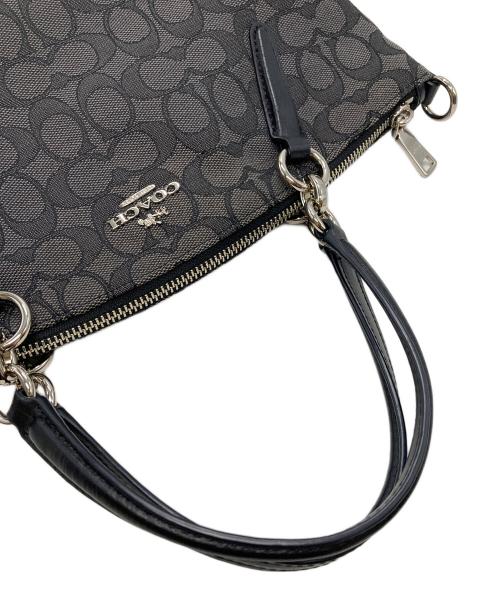 COACH（コーチ）COACH (コーチ) シグネチャーキャンバス 2WAYバッグ グレー×ブラックの古着・服飾アイテム