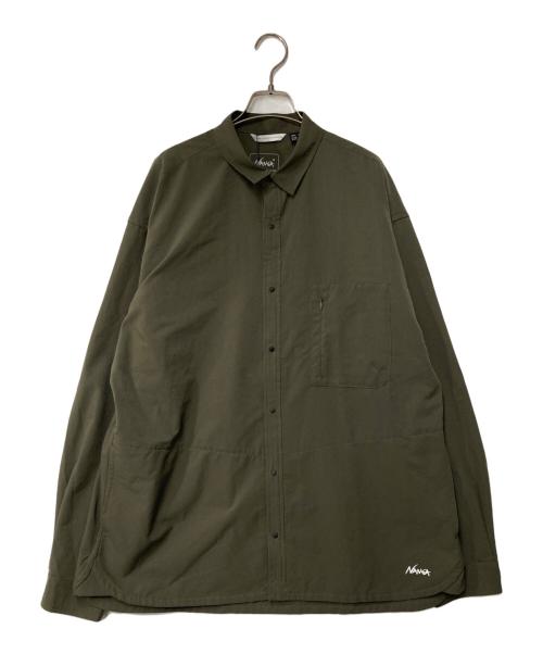 NANGA（ナンガ）NANGA (ナンガ) DOT AIR COMFY L/S SHIRT  NW2311-1H233 カーキ サイズ:XLの古着・服飾アイテム