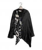 MM6 Maison Margielaエムエムシックスメゾンマルジェラ）の古着「スカーフドッキング変形プルオーバーブラウス S32NC0642 STN962」｜ブラック×ホワイト