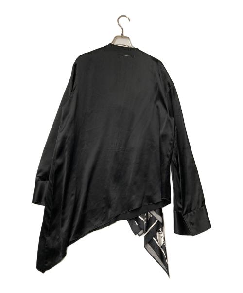 MM6 Maison Margiela（エムエムシックスメゾンマルジェラ）MM6 Maison Margiela (エムエムシックスメゾンマルジェラ) スカーフドッキング変形プルオーバーブラウス S32NC0642 STN962 ブラック×ホワイト サイズ:UNIの古着・服飾アイテム
