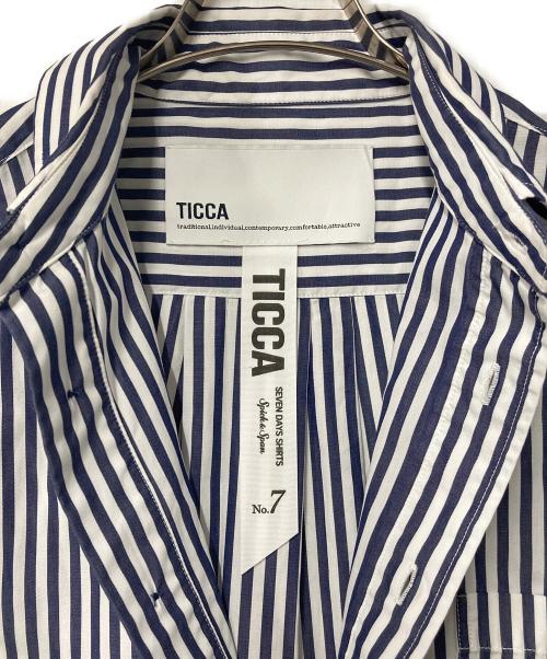 ticca（ティッカ）ticca (ティッカ) Spick and Span (スピックアンドスパン) 別注 スクエアビッグシャツ ネイビー×ホワイト サイズ:表記なしの古着・服飾アイテム