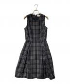 ALEXANDER McQUEENアレキサンダーマックイーン）の古着「チェックノースリ－ブワンピース 639939」｜ブラック