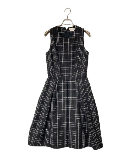 ALEXANDER McQUEEN（アレキサンダーマックイーン）ALEXANDER McQUEEN (アレキサンダーマックイーン) チェックノースリ－ブワンピース 639939 ブラック サイズ:38の古着・服飾アイテム