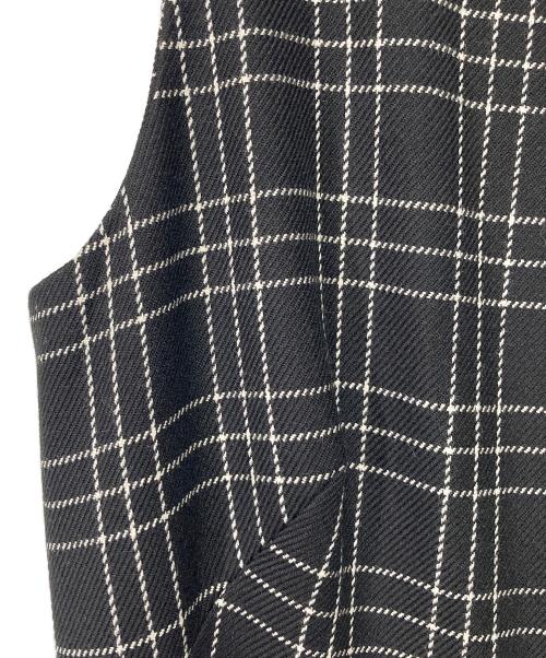 ALEXANDER McQUEEN（アレキサンダーマックイーン）ALEXANDER McQUEEN (アレキサンダーマックイーン) チェックノースリ－ブワンピース 639939 ブラック サイズ:38の古着・服飾アイテム