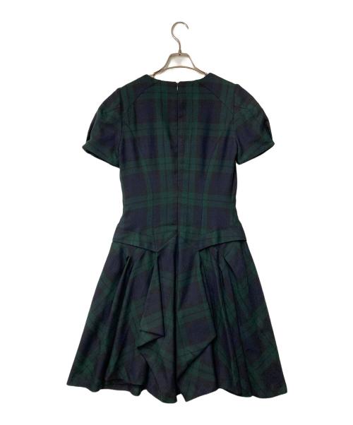 ALEXANDER McQUEEN（アレキサンダーマックイーン）ALEXANDER McQUEEN (アレキサンダーマックイーン) チェックワンピース 298945 グリーン サイズ:44の古着・服飾アイテム