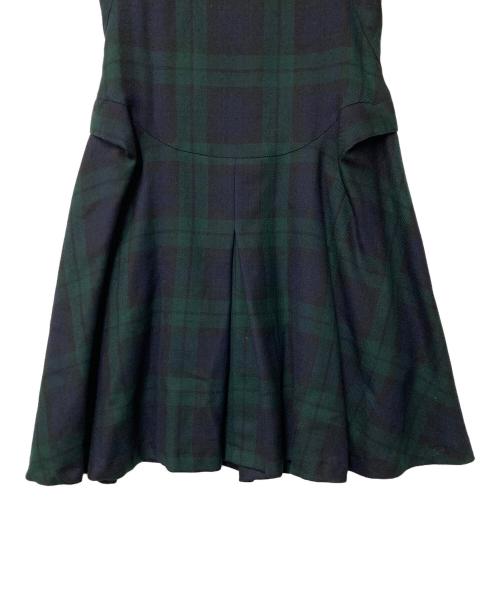 ALEXANDER McQUEEN（アレキサンダーマックイーン）ALEXANDER McQUEEN (アレキサンダーマックイーン) チェックワンピース 298945 グリーン サイズ:44の古着・服飾アイテム
