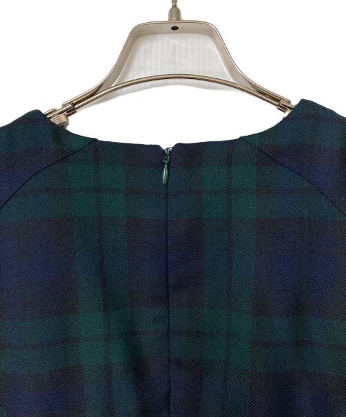 ALEXANDER McQUEEN（アレキサンダーマックイーン）ALEXANDER McQUEEN (アレキサンダーマックイーン) チェックワンピース 298945 グリーン サイズ:44の古着・服飾アイテム