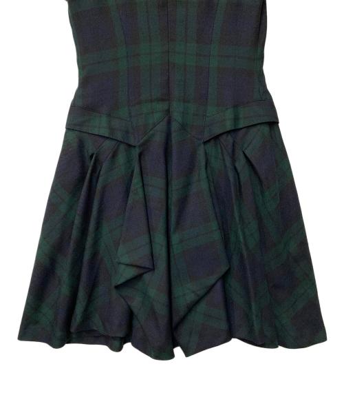ALEXANDER McQUEEN（アレキサンダーマックイーン）ALEXANDER McQUEEN (アレキサンダーマックイーン) チェックワンピース 298945 グリーン サイズ:44の古着・服飾アイテム