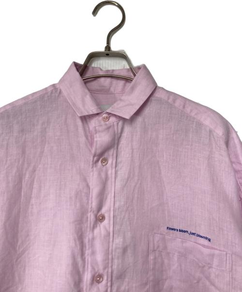 ticca（ティッカ）ticca (ティッカ) Spick and Span (スピックアンドスパン) 別注 リネン半袖エンブロイダイリーシャツ 0241401419 ピンク サイズ:Fの古着・服飾アイテム