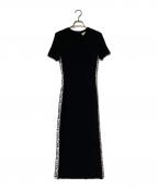 MICHAEL KORSマイケル・コース）の古着「ロゴサイドライン リブニットワンピース JS381NQ5ZV」｜ブラック