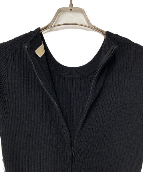 MICHAEL KORS（マイケル・コース）MICHAEL KORS (マイケルコース) ロゴサイドライン リブニットワンピース JS381NQ5ZV ブラック サイズ:Mの古着・服飾アイテム