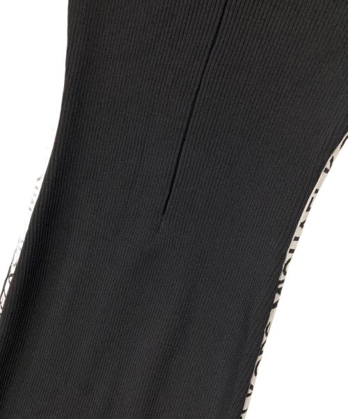 MICHAEL KORS（マイケル・コース）MICHAEL KORS (マイケルコース) ロゴサイドライン リブニットワンピース JS381NQ5ZV ブラック サイズ:Mの古着・服飾アイテム