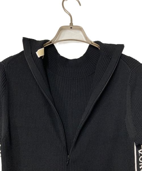 MICHAEL KORS（マイケル・コース）MICHAEL KORS (マイケルコース) ロゴサイドライン リブニットワンピース JS180LN5ZV ブラック サイズ:Lの古着・服飾アイテム