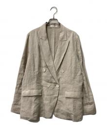 Leilian（レリアン）の古着「リネンダブルジャケット 」｜ベージュ