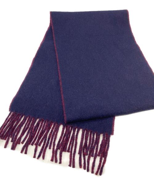 Vivienne Westwood（ヴィヴィアンウエストウッド）Vivienne Westwood (ヴィヴィアンウエストウッド) オーブロゴマフラー ボルドー×ネイビーの古着・服飾アイテム