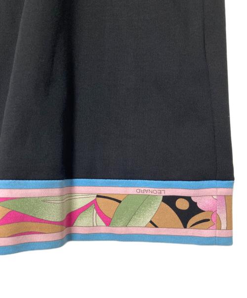 LEONARD（レオナール）LEONARD (レオナール) ノースリーブカットソー ブラック×ピンク サイズ:Ｍの古着・服飾アイテム