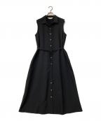 SOEJUソージュ）の古着「ソフトオックスノースリーブワンピース S-00-OP-028」｜ブラック