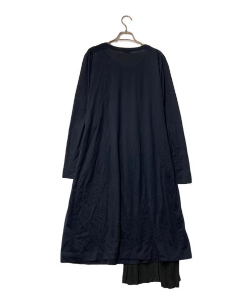 JIL SANDER NAVY（ジルサンダー ネイビー）JIL SANDER NAVY (ジルサンダー ネイビー) 切替プリーツワンピース JNWL5032C ネイビー×ブラック サイズ:38の古着・服飾アイテム