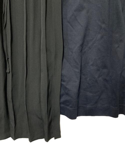 JIL SANDER NAVY（ジルサンダー ネイビー）JIL SANDER NAVY (ジルサンダー ネイビー) 切替プリーツワンピース JNWL5032C ネイビー×ブラック サイズ:38の古着・服飾アイテム