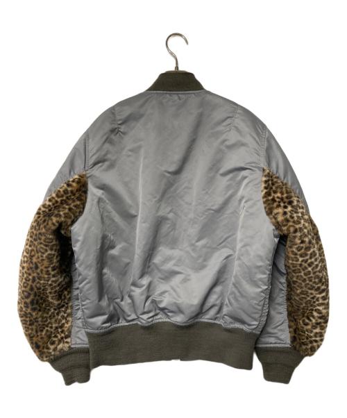 WACKO MARIA（ワコマリア）WACKO MARIA (ワコマリア) LEOPARD FAUX FUR MA-1 FLIGHT JACKET グレー×オレンジ サイズ:Sの古着・服飾アイテム