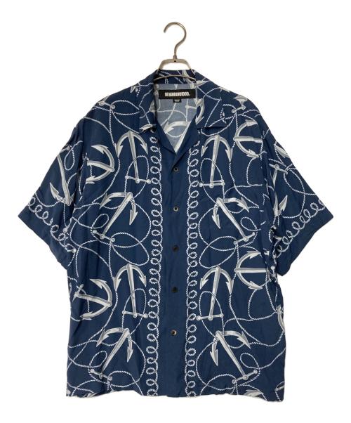 NEIGHBORHOOD（ネイバーフッド）NEIGHBORHOOD (ネイバーフッド) ANCHOR HAWAIIAN SHIRT SS  アンカーハワイアンシャツ 231TSNH-SHM07 ネイビー サイズ:Mの古着・服飾アイテム