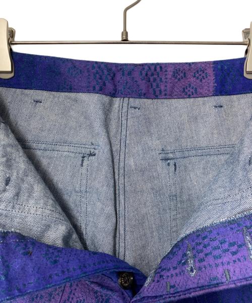 TUITACI（ツイタチ）TUITACI (ツイタチ) GRADATION LACEPRINT BAKER グラデーション レースプリント ベイカー T22SS-PT05 ブルー×パープル サイズ:2の古着・服飾アイテム