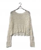 Spick and Spanスピックアンドスパン）の古着「25SS ギマコットン透かし編みボートネックニット」｜アイボリー