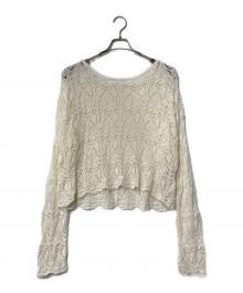 Spick and Span（スピックアンドスパン）の古着「25SS ギマコットン透かし編みボートネックニット」｜アイボリー