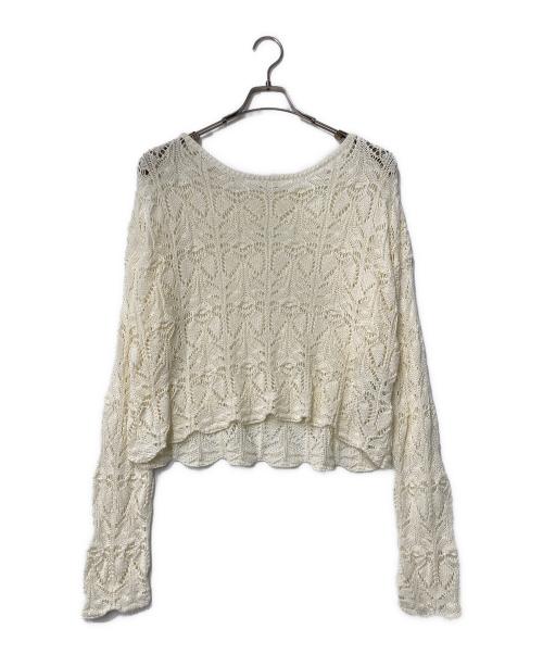 Spick and Span（スピックアンドスパン）Spick and Span (スピックアンドスパン) 25SS ギマコットン透かし編みボートネックニット アイボリー サイズ:FREEの古着・服飾アイテム