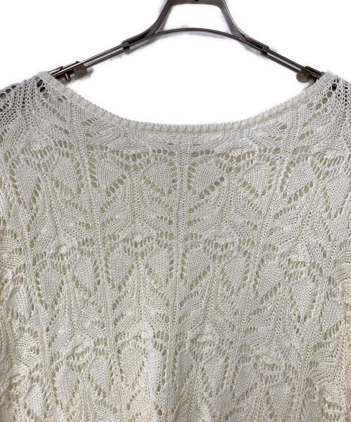 Spick and Span（スピックアンドスパン）Spick and Span (スピックアンドスパン) 25SS ギマコットン透かし編みボートネックニット アイボリー サイズ:FREEの古着・服飾アイテム